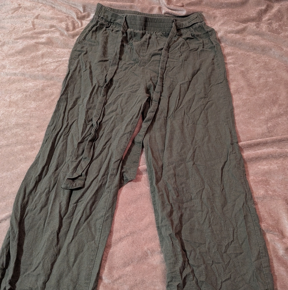 Casual Olive Green Pants